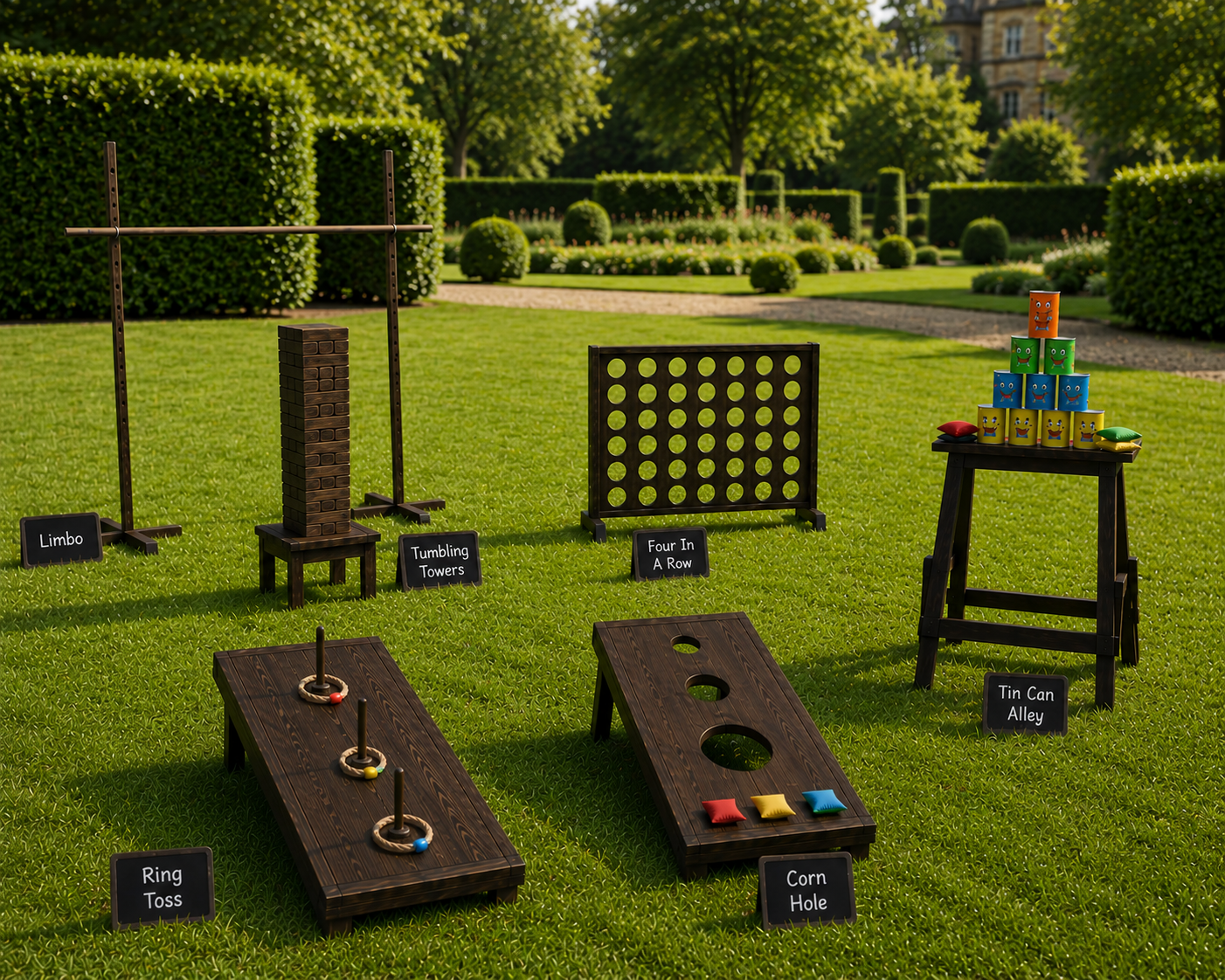 Complete package of six giant garden games